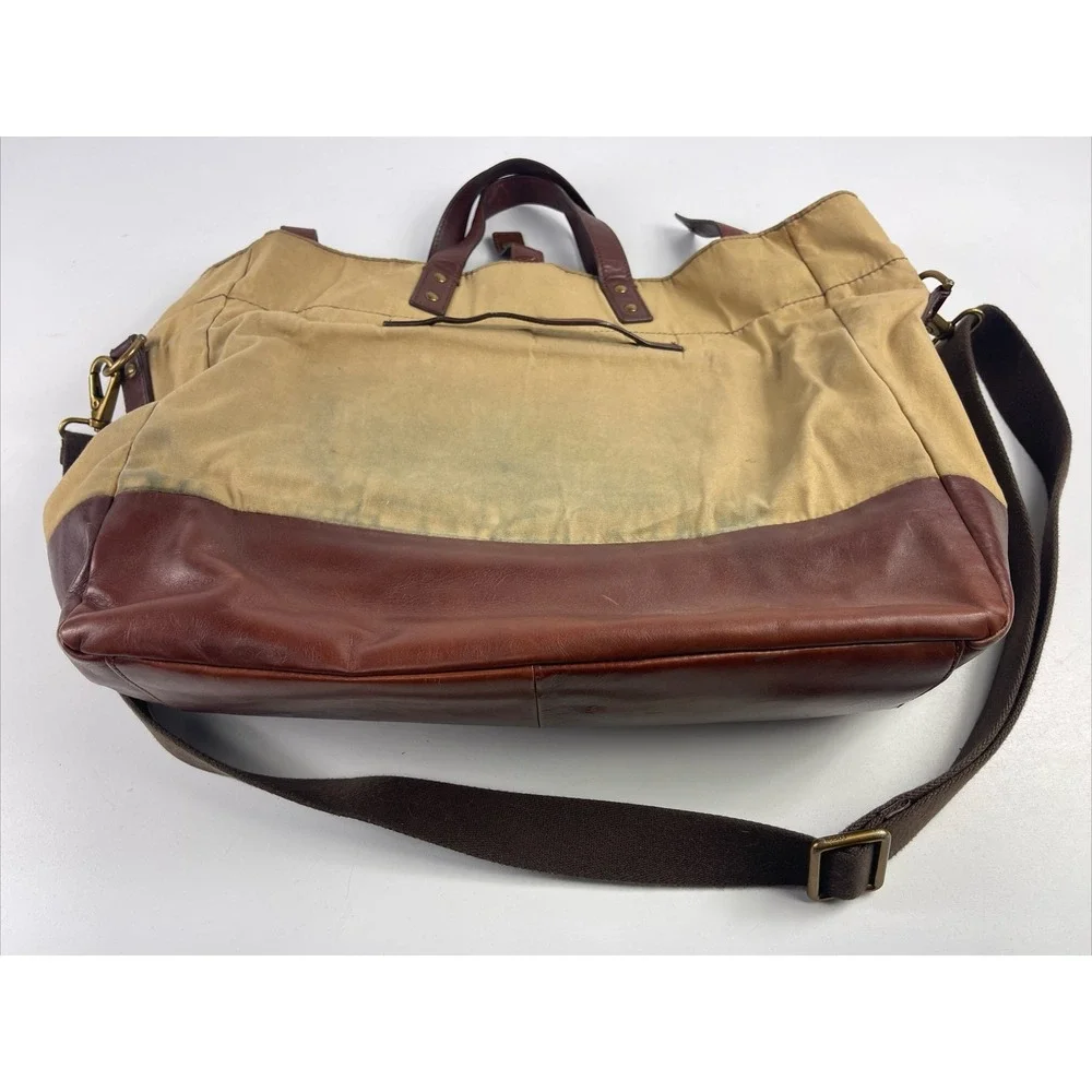Fossil Vintage Canvas And‎ Leather Tote Bag Purse